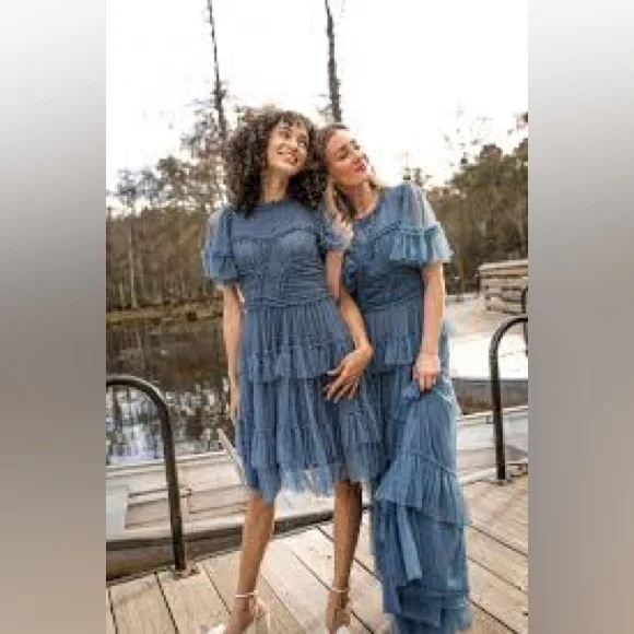 COPY - IvyCityCo Short Whimsical Dress in Blue NWT - Picture 3 of 6